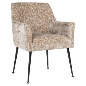 SCAUN DINING HARLEY, BEJ/NEGRU, TAPITERIE DIN TEXTIL SI PICIOARE DIN METAL, STIL MODERN RICHMOND INTERIORS