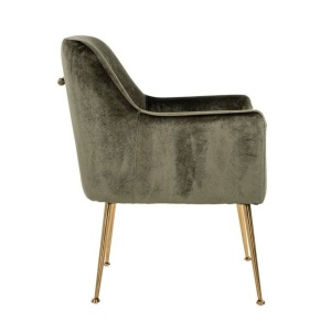 SCAUN DINING HARPER, VERDE/AURIU, TAPITERIE DIN CATIFEA SI PICIOARE DIN METAL, STIL MODERN B2 - Img 5