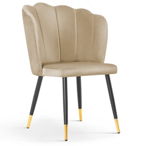 SCAUN DINING HILTON, BEJ/AURIU/NEGRU, STIL MODERN