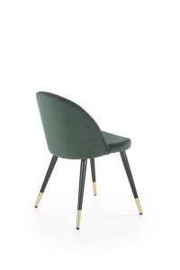 SCAUN DINING K315, VERDE INCHIS/NEGRU/AURIU, CU TAPITERIE DIN STOFA FINA SI PICIOARE DIN METAL, STIL MODERN - Img 3