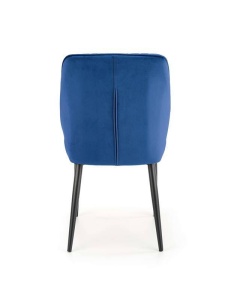 SCAUN DINING K432, ALBASTRU/NEGRU, CU TAPITERIE DIN CATIFEA SI PICIOARE DIN METAL, STIL MODERN - Img 4