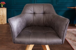 SCAUN DINING, LOFT, GRI, CU ASPECT ANTICHIZAT, STIL VINTAGE, ARTIM GROUP SELECTION - Img 3