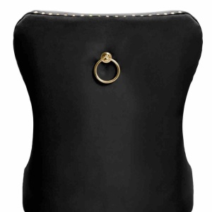 SCAUN DINING MADAME GLAMOUR, NEGRU/NEGRU, STIL CLASIC, - Img 3