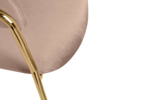 SCAUN DINING MARGO, KHAKI/AURIU, DIN CATIFEA SI METAL, STIL MODERN - Img 8