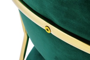 SCAUN DINING MARGO, VERDE INCHIS/AURIU, DIN CATIFEA SI METAL, STIL MODERN - Img 6