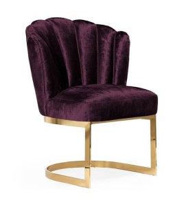 SCAUN DINING MONALIZA, BORDO/AURIU, STIL MODERN, CONFECTIONAT DIN METAL SI TEXTIL