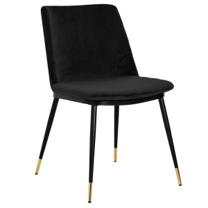 SCAUN DINING NEGRU/AURIU, DIN CATIFEA, DIEGO STIL MODERN B2