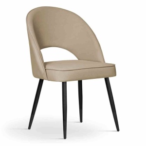 SCAUN DINING PONTE, BEJ/NEGRU, STIL MODERN