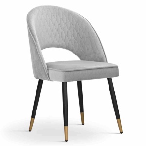 SCAUN DINING PONTE MATLASAT, ARGINTIU/NEGRU/AURIU, STIL MODERN