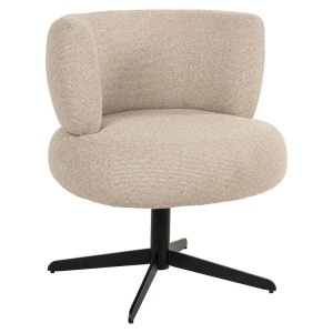 SCAUN DINING ROTATIV ALEXIS, REALIZAT DIN METAL, LEMN DE FAG SI TEXTIL, CULOARE CREM, DESIGN DEOSEBIT, RICHMOND INTERIORS - Img 3