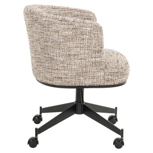 SCAUN DINING ROTATIV ROCHENNE, REALIZAT DIN METAL, LEMN DE FAG SI TEXTIL, CULOARE CREM/MARO, DESIGN DEOSEBIT, RICHMOND INTERIORS - Img 11