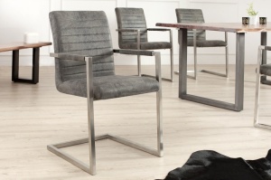 SCAUN DINING SAU BIROU GRI ANTIC IMPERIAL 37080 DESIGN VINTAGE - Img 1
