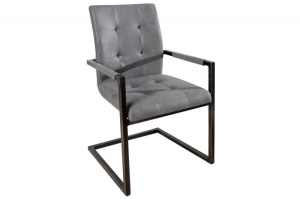 SCAUN DINING SAU BIROU NEGRU/GRI OXFORD DESIGN VINTAGE/INDUSTRIAL - Img 2