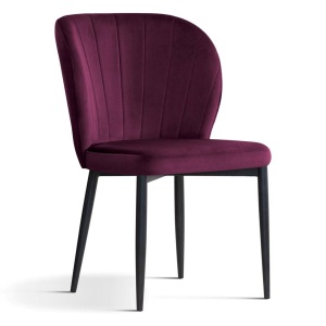 SCAUN DINING SHELLY, BORDO/NEGRU, STIL MODERN