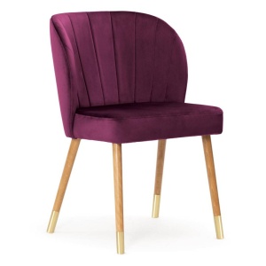 SCAUN DINING SHELLY PLUS, BORDO/STEJAR/AURIU, STIL MODERN