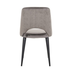SCAUN DINING TABITHA, GRI/NEGRU, TAPITERIE DIN CATIFEA SI PICIOARE DIN METAL, STIL MODERN B2 - Img 2