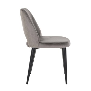 SCAUN DINING TABITHA, GRI/NEGRU, TAPITERIE DIN CATIFEA SI PICIOARE DIN METAL, STIL MODERN B2 - Img 6