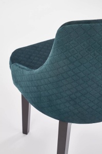 SCAUN DINING TOLEDO 3, VERDE MONOLITH 37/NEGRU, CU TAPITERIE DIN CATIFEA SI PICIOARE DIN LEMN MASIV, STIL CLASIC - Img 7