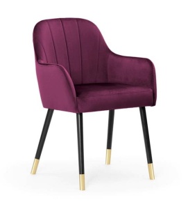 SCAUN DINING TULIP PLUS, BORDO/NEGRU/AURIU, STIL MODERN