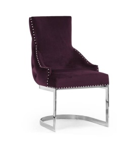 SCAUN DINING TULUZA, BORDO/CROM, STIL MODERN