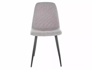 SCAUN DINING TWIST, GRI 07/NEGRU MAT, TAPITERIE DIN STOFA SI PICIOARE DIN METAL, STIL MODERN - Img 1