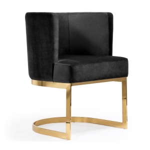 SCAUN DINING VEGAS, NEGRU/AURIU, STIL MODERN