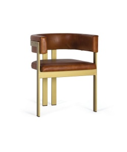 SCAUN/FOTOLIU MODERN, ARTIM 1412, DIN PIELE MARO SI STRUCTURA METAL