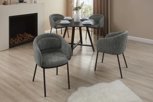 SCAUN LIVING, FLORENZ, MATERIAL TEXTIL GRI SI METAL, ARTIM GROUP SELECTION