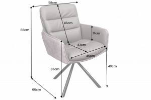 SCAUN OFFICE, BIG GEORGE, GRI, TEXTIL FIN SI PIELE NATURALA, ARTIM GROUP SELECTION - Img 4
