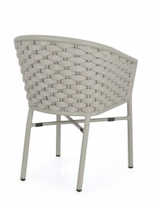 SCAUN PENTRU GRADINA/TERASA MARGALIDA SATURN, CONFECTIONAT DIN POLIESTER SI ALUMINIU, BEJ, STIL MODERN - Img 4