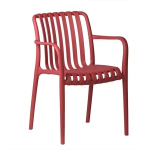 SCAUN PENTRU TERASA/GRADINA, AURA, DIN MATERIAL POLIPROPILENA, ROSU, STIVUIBIL - Img 3