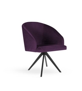 SCAUN PIVOTANT KORFU TWIST, MOV/NEGRU, STIL MODERN