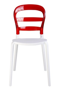 SCAUN ROSU CARMEN DIN POLIPROPILENA STIL MODERN B2 - Img 2