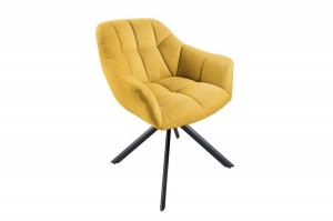 SCAUN ROTATIV, PAPILLON, GALBEN MUSTAR, COD 41589, STIL RETRO - Img 7