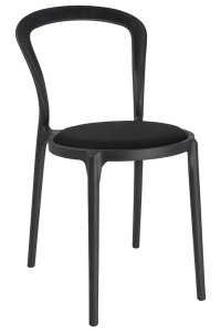 SCAUN SLIM, NEGRU, CONFECTIONAT DIN TAPITERIE DIN POLIPROPILENA SI TEXTIL, STIL MODERN