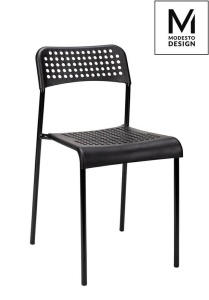 SCAUN TERASA DAVIS, NEGRU, DIN POLIPROPILENA SI METAL, STIL MODERN