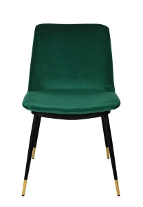 SCAUN VERDE, CU TAPITERIE DIN CATIFEA SI PICIOARE DIN METAL, DIEGO, STIL MODERN - Img 3
