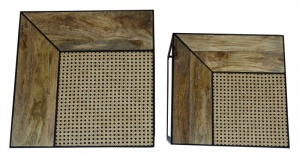 SET 2 MASUTE DESIGN RETRO, VIENNA LOUNGE, DIN LEMN MASIV SI METAL, COD 40134 REALIZAT MANUAL - Img 2