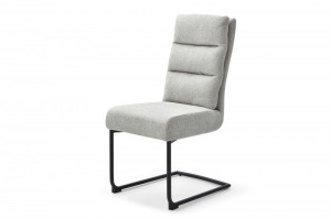 SET 2 SCAUNE DINING, CANTILEVER, DIN TEXTIL GRI DESCHIS, STIL MODERN
