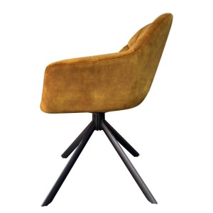 SET 2 SCAUNE DINING ROTATIV, PAPILON, CATIFEA GALBEN MUSTAR, COD 43197, STIL RETRO - Img 3