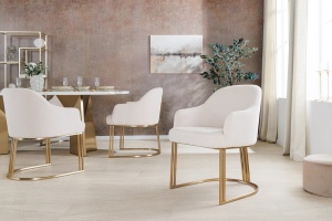 SET 2 SCAUNE, EXTRAVAGANCIA, DIN CATIFEA RAIAT BEJ SI CADRUL DIN METAL, ARTIM GROUP SELECTION