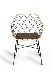SET 2 SCAUNE MODERNE INTERIOR/EXTERIOR, ARTIM 5651, DIN RATAN SI METAL - Img 2