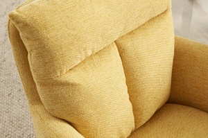 SET 2 SCAUNE ROTATIVE, BIG GEORGE GALBEN, TEXTIL, COD 42083, ASPECT RETRO - Img 3