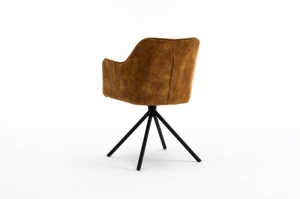 SET 2 SCAUNE ROTATIVE, VERONA, GALBEN MUSTAR, METAL SI CATIFEA, COD 44157, DESIGN MODERN - Img 2