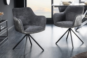 SET 2 SCAUNE ROTATIVE, VERONA, GRI, METAL SI CATIFEA, DESIGN MODERN, ARTIM GROUP SELECTION