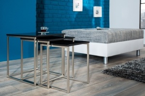 SET 3 MASUTE DE CAFEA TRIO SLIM NEGRE STIL MODERN B2 - Img 2