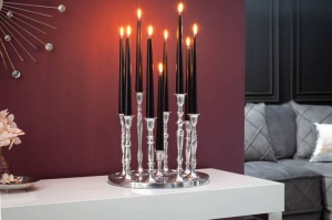 SET 4 BUCATI, SFESNICE, FLAMES, CULOARE ARGINTIE, STIL CLASIC