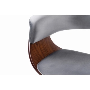 SET 4 SCAUNE, ARTIM MEBLE, REALIZAT DIN MATERIAL CATIFEA GRI SI FURNIR/METAL, STIL MODERN - Img 6