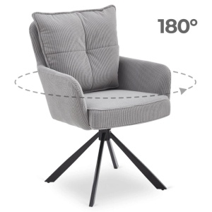 SET 4 SCAUNE, ARTIM MEBLE, REALIZAT DIN MATERIAL CATIFEA RAIAT GRI SI METAL, STIL MODERN - Img 11