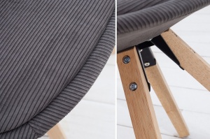 SET 4 SCAUNE NATURALE/GRI SCANDINAVIA CORD 38086 - DESIGN SCANDINAV - Img 6